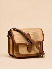 Joules Alderton Neutral Straw Cross Body Bag - Image 5 of 7