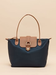 Joules Edie Navy Shopper Bag - Image 1 of 7