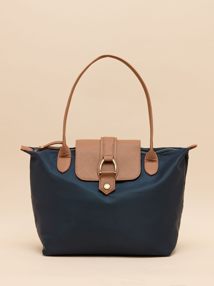 Joules Edie Navy Shopper Bag - Image 1 of 7