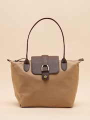 Joules Edie Beige & Brown Shopper Bag - Image 1 of 7