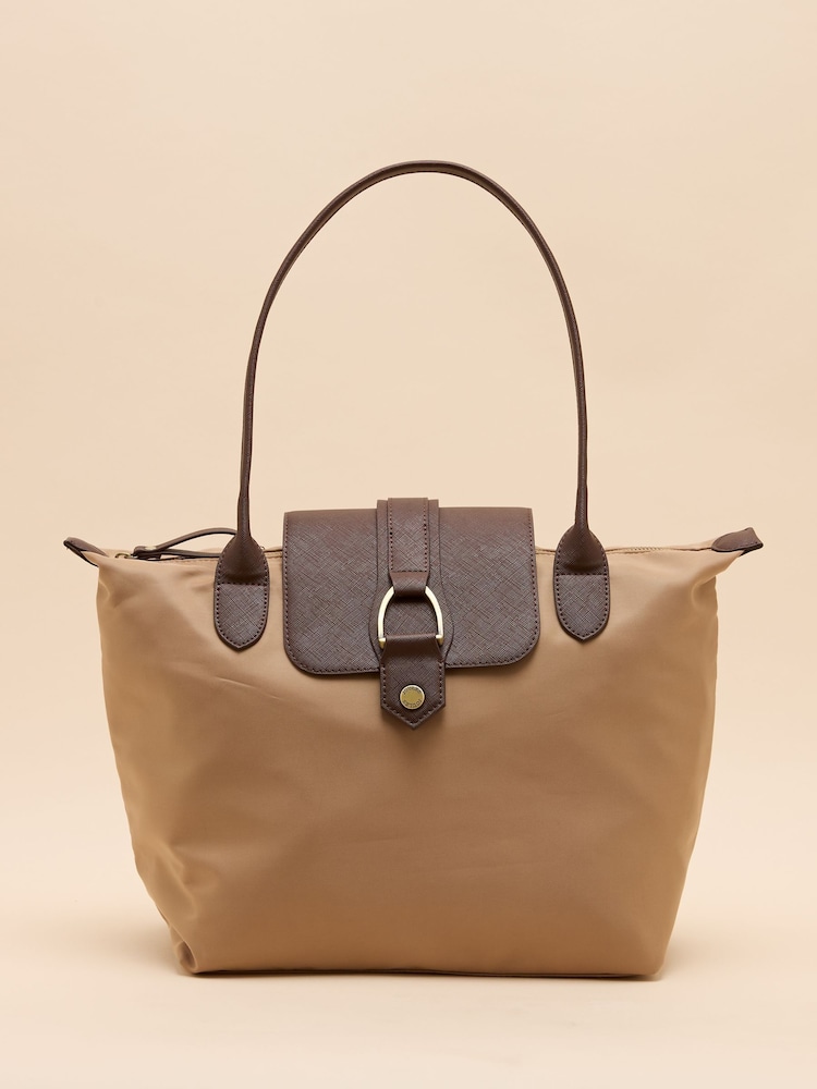 Joules Edie Beige & Brown Shopper Bag - Image 1 of 7