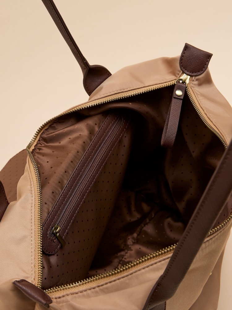 Joules Edie Beige & Brown Shopper Bag - Image 7 of 7