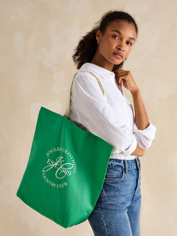 Joules Courtside Green Tote Bag - Image 2 of 7