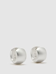 Reiss Silver Tone Porsha Polished Hinged Huggie Earrings - Image 2 of 4