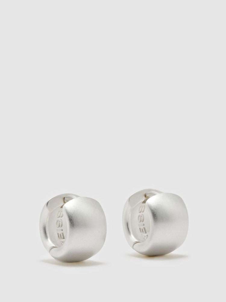 Reiss Silver Tone Porsha Polished Hinged Huggie Earrings - Image 2 of 4 Reiss Silver Tone Porsha Polished Hinged Huggie Earrings - Image 2 of 4