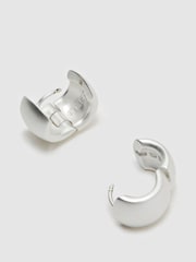 Reiss Silver Tone Porsha Polished Hinged Huggie Earrings - Image 3 of 4