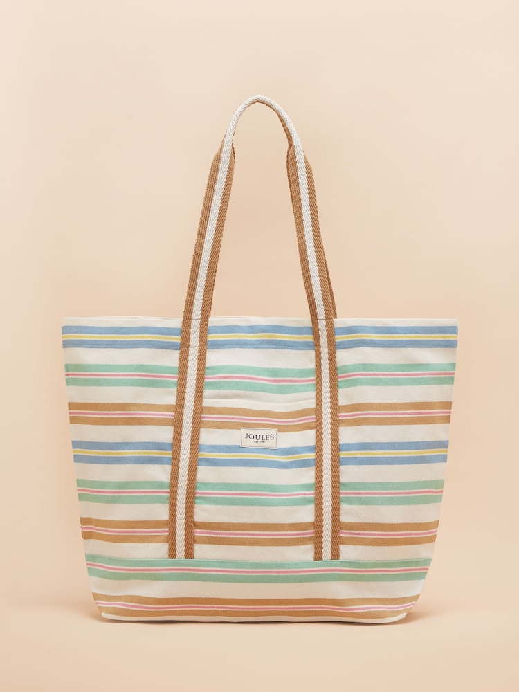 Joules Promenade Stripe Canvas Beach Bag - Image 1 of 7