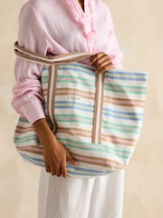 Joules Promenade Stripe Canvas Beach Bag - Image 3 of 7