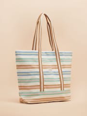 Joules Promenade Stripe Canvas Beach Bag - Image 4 of 7