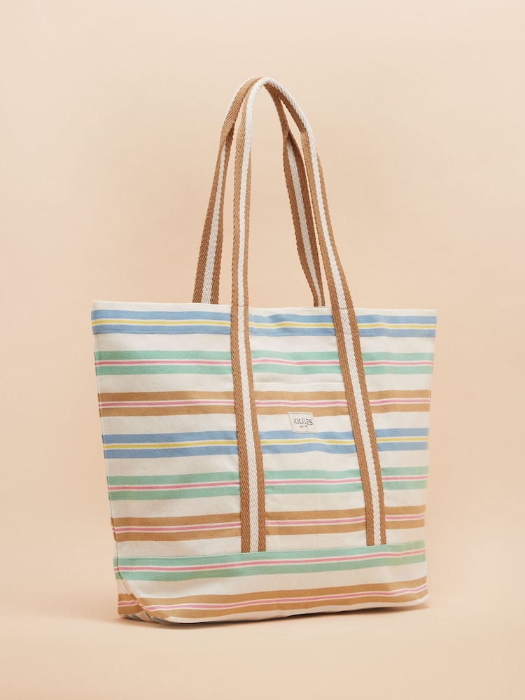 Joules Promenade Stripe Canvas Beach Bag - Image 4 of 7