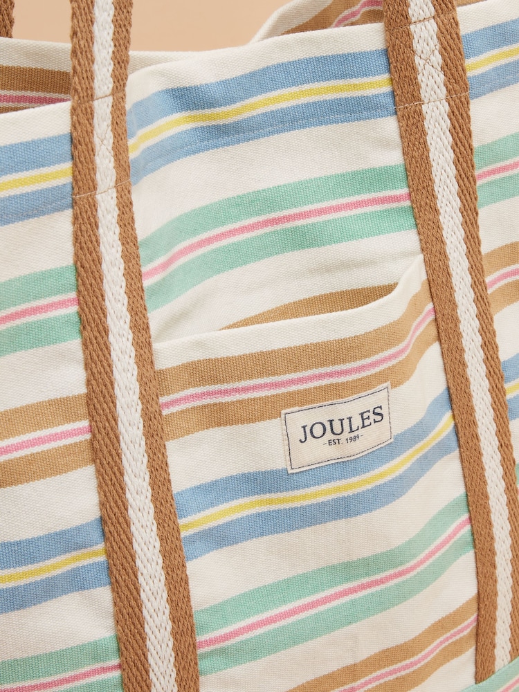 Joules Promenade Stripe Canvas Beach Bag - Image 6 of 7