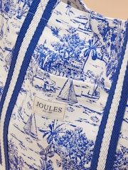 Joules Promenade Blue & White Toile de Jouy Canvas Beach Bag - Image 6 of 7