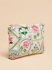 Joules Carrywell Cream Tile Print Zip Pouch - Image 3 of 6