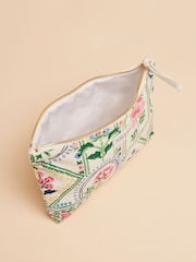 Joules Carrywell Cream Tile Print Zip Pouch - Image 5 of 6
