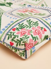 Joules Carrywell Cream Tile Print Zip Pouch - Image 6 of 6