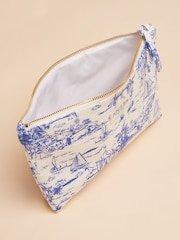 Joules Carrywell Blue & White Toile de Jouy Zip Pouch - Image 4 of 5
