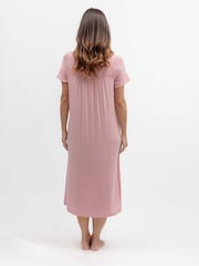 Nora Rose Pink Jersey Square Neck Long Nightdress - Image 2 of 3