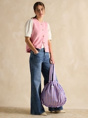 Rosa y lila - Bolso tote de algodón con volantes Nella de Joules - Imagen 1 de 8