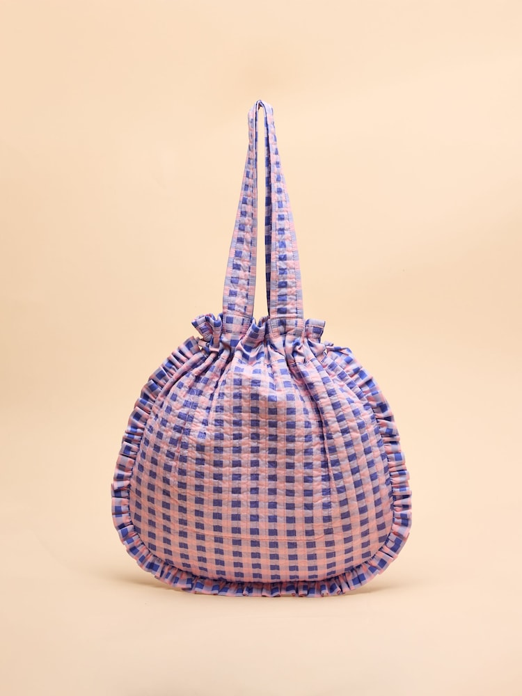 Pink & Lilac - Joules Nella Cotton Frill Tote Bag - Image 4 of 8