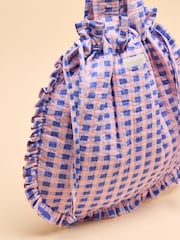 Rosa y lila - Bolso tote de algodón con volantes Nella de Joules - Imagen 6 de 8