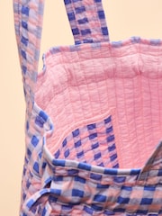 Rosa y lila - Bolso tote de algodón con volantes Nella de Joules - Imagen 8 de 8