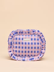 Pink & Lilac - Joules Nina Cotton Frill Wash Bag - Image 1 of 5