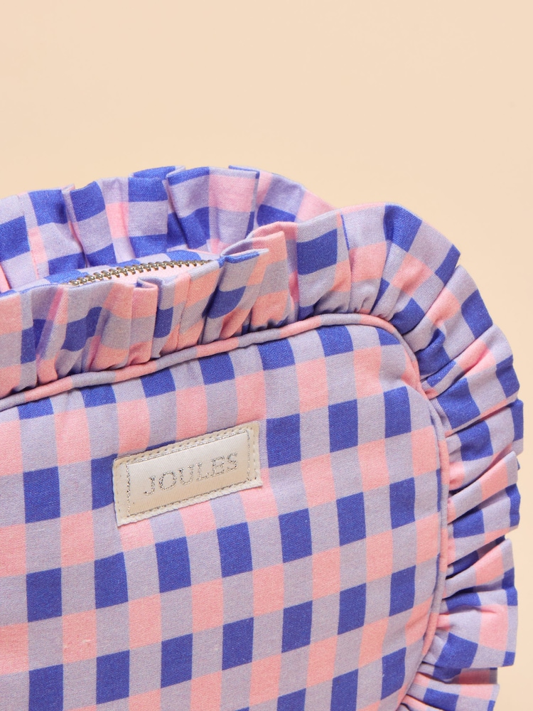 Pink & Lilac - Joules Nina Cotton Frill Wash Bag - Image 4 of 5