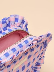 Pink & Lilac - Joules Nina Cotton Frill Wash Bag - Image 5 of 5