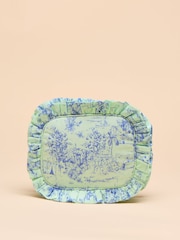 Green & Blue Toile de Jouy - Joules Nina Cotton Frill Wash Bag - Image 2 of 5