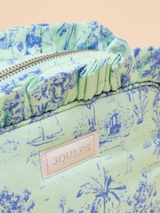 Green & Blue Toile de Jouy - Joules Nina Cotton Frill Wash Bag - Image 5 of 5