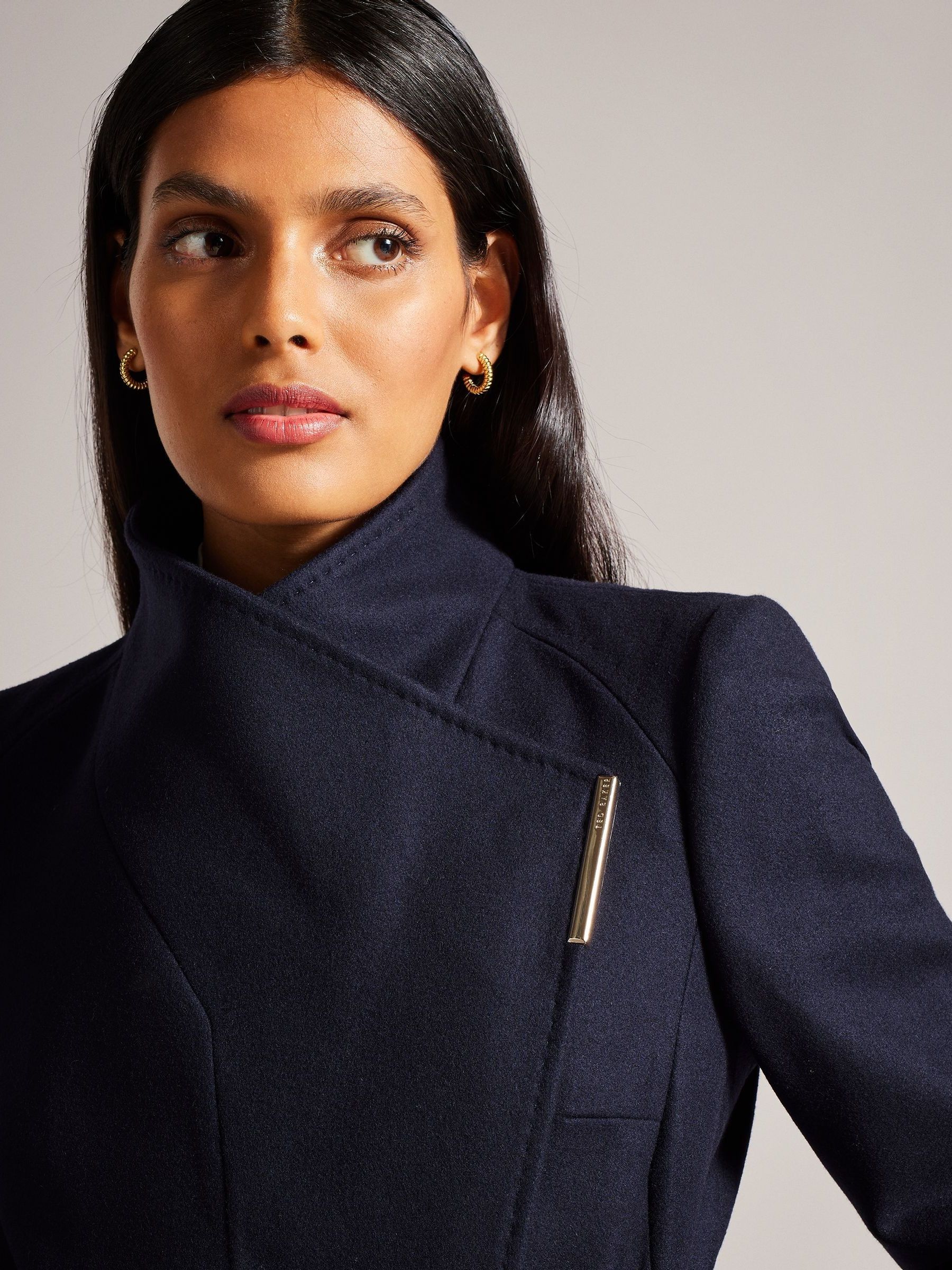 Ted baker navy wrap coat discount