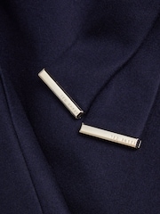 Ted Baker Blue Rose Midi Length Belted Wool Wrap Coat - Image 5 of 6