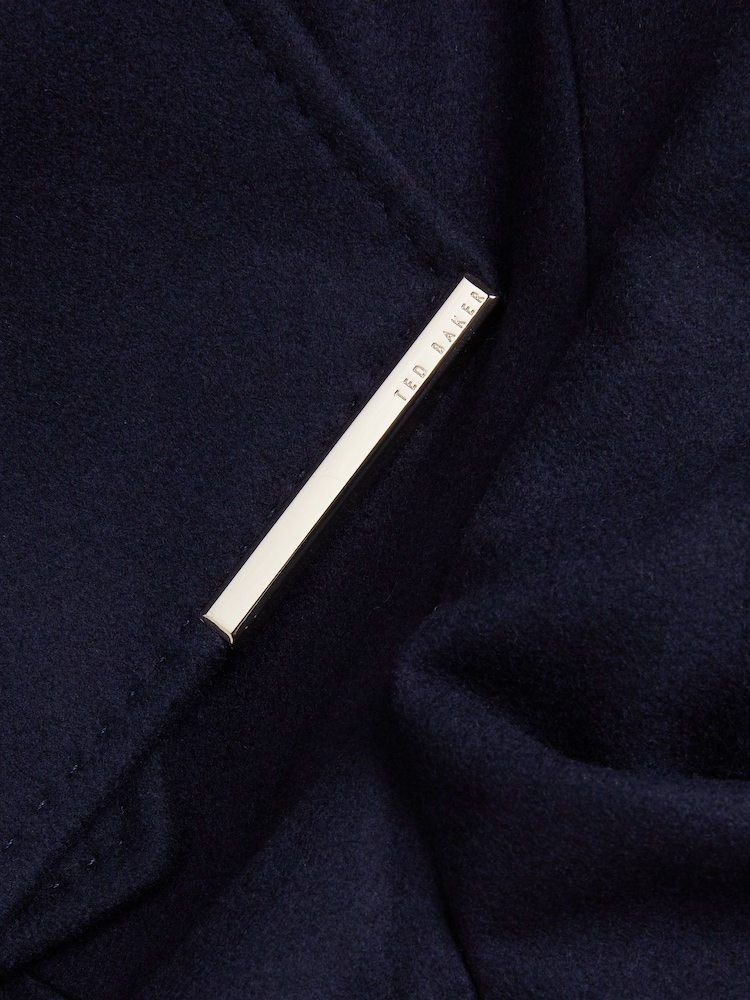 Ted Baker Blue Rose Midi Length Belted Wool Wrap Coat - Image 6 of 6