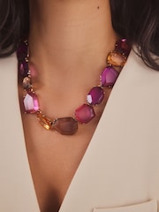 Purple Chunky Stone Necklace Made With Recycled Zinc - Image 3 of 5