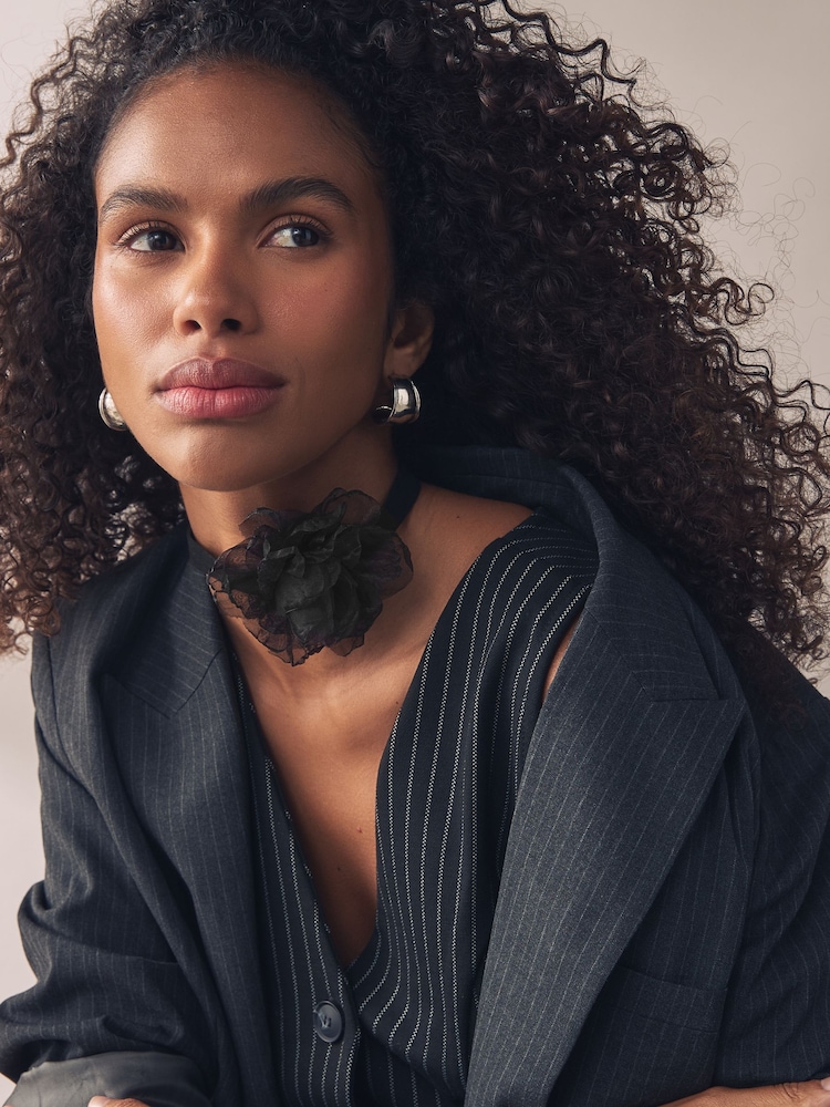 Black Organza Corsage Choker - Image 1 of 6