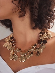 Gold Tone Molten Drop Collar Necklace Made With Recycled Zinc - Image 3 of 5