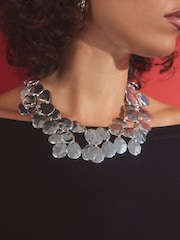 Silver Tone Molten Drop Collar Necklace Made With Recycled Zinc - Image 2 of 5