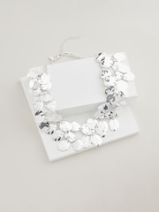 Silver Tone Molten Drop Collar Necklace Made With Recycled Zinc - Image 4 of 5