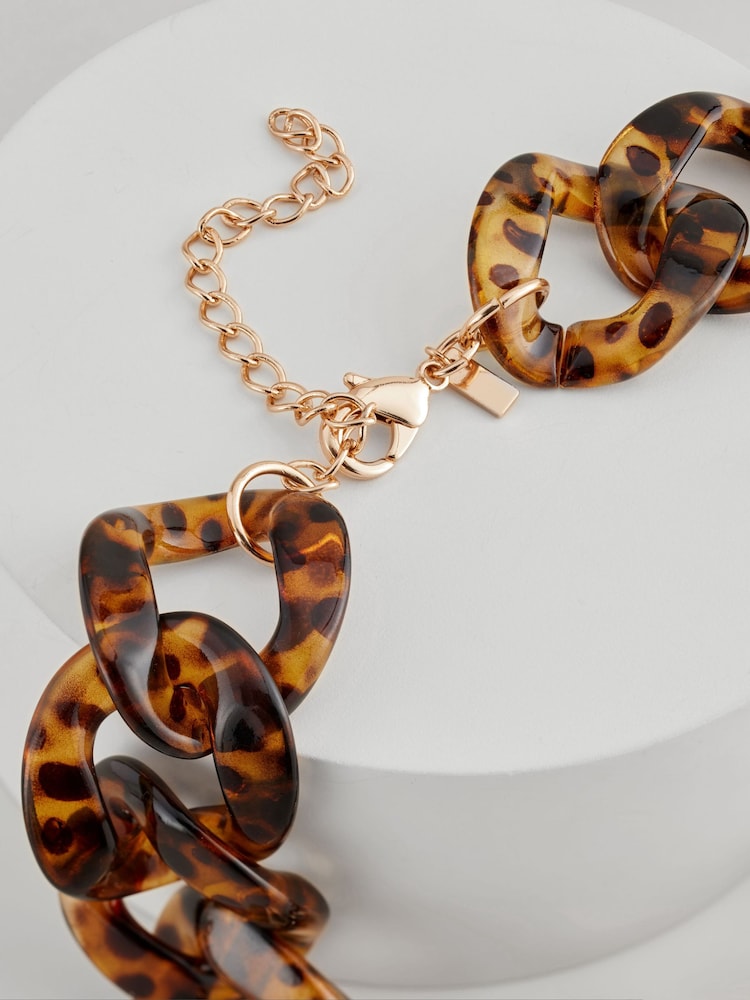 Tortoiseshell Chunky Chain Necklace Made With Recycled Zinc - Image 6 of 6