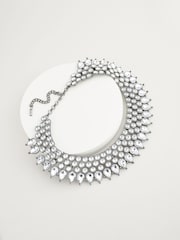 Silver Tone Short Collar Necklace Made With Recycled Zinc - Image 5 of 6