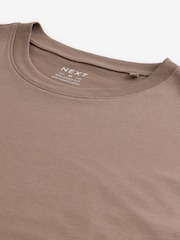 Stone Mid Relaxed Fit Essential Crew Neck Cotton T-Shirt - Image 6 of 7