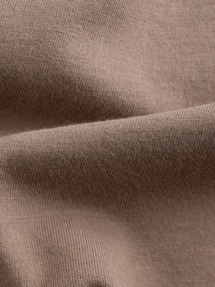 Stone Mid Relaxed Fit Essential Crew Neck Cotton T-Shirt - Image 7 of 7