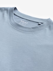 Light Sky Blue Relaxed Fit Essential Crew Neck Cotton T-Shirt - Image 6 of 7