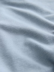 Light Sky Blue Relaxed Fit Essential Crew Neck Cotton T-Shirt - Image 7 of 7
