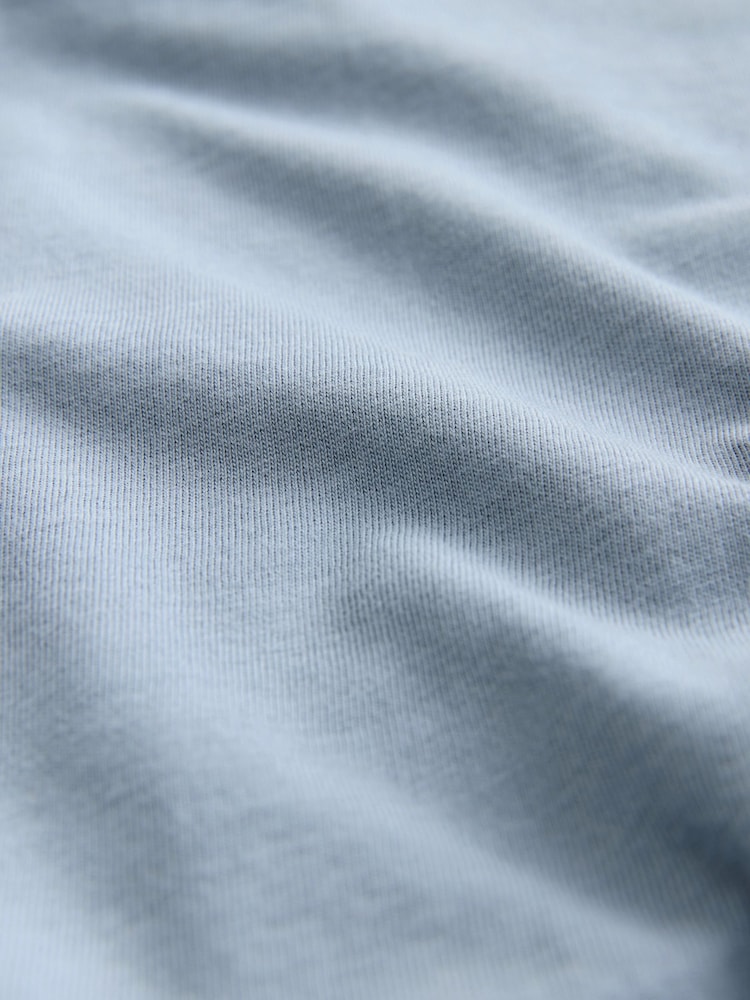 Light Sky Blue Relaxed Fit Essential Crew Neck Cotton T-Shirt - Image 7 of 7