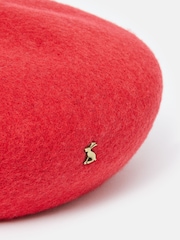 Joules Amelie Red Adjustable Wool Beret Hat - Image 4 of 4