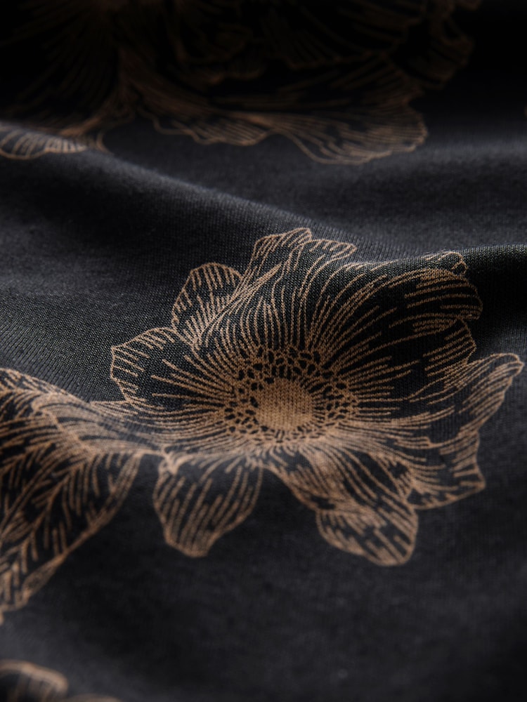 Black Floral Signature Modal Polo Shirt - Image 7 of 8