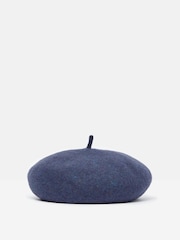 Joules Amelie Navy Blue Adjustable Wool Beret Hat - Image 4 of 5