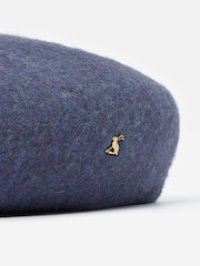Joules Amelie Navy Blue Adjustable Wool Beret Hat - Image 5 of 5