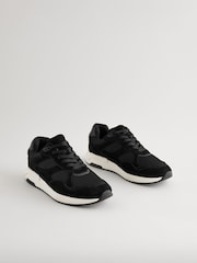 Black Leather Runner Trainers - Image 2 of 6